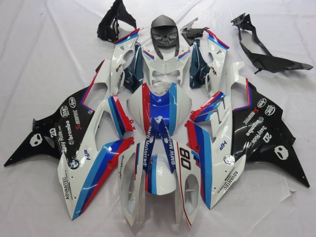 BMW S1000RR Motorrad Verkleidung 2015-2016 - Weiss Rot Blau Glanzendes Schwarz Motorrad