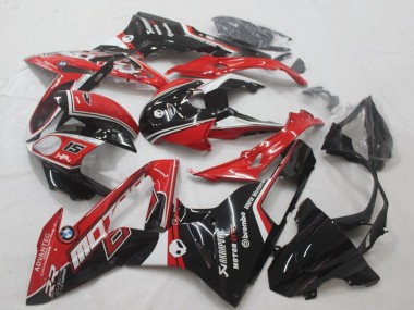 BMW S1000RR Motorrad Verkleidung 2015-2016 - Weiss Rot Glanzendes Schwarz