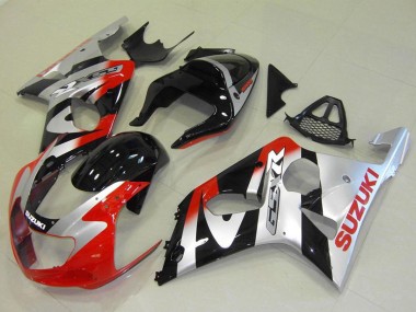 Suzuki GSXR 1000 Motorrad Verkleidung 2000-2002 - Silber Rot Glanzendes Schwarz
