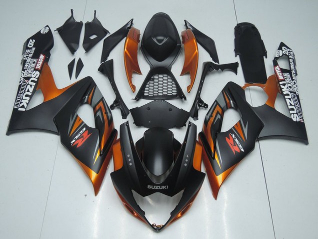 Suzuki GSXR 1000 Motorrad Verkleidung 2005-2006 - Matt Schwarz Orange