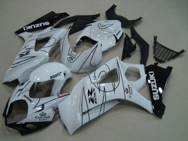 Suzuki GSXR 1000 Motorrad Verkleidung 2007-2008 - Weiss Schwarz Corona