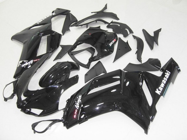 Kawasaki ZX6R Motorrad Verkleidung 2007-2008 - Glanzendes Schwarz