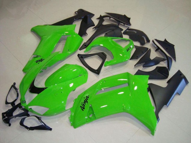 Kawasaki ZX6R Motorrad Verkleidung 2007-2008 - Grun Matt Schwarz
