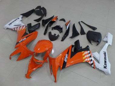 Kawasaki ZX10R Motorrad Verkleidung 2008-2010 - Weiss Orange Schwarz