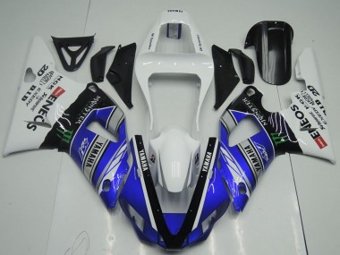 Yamaha YZF R1 Motorrad Verkleidung 2000-2001 - Weiss Blau Schwarz ENEOS Monster