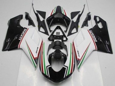 Ducati 848 Motorrad Verkleidung Kit 2007-2014 - Weiss Rot Grun Glanzendes Schwarz