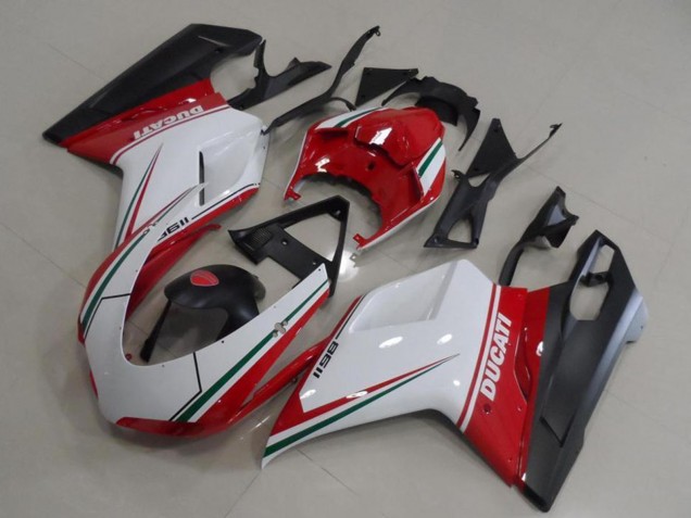 Ducati 1198 Motorrad Verkleidung 2007-2014 - Weiss Rot Grun Matt Schwarz