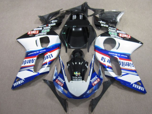 Yamaha YZF R6 Motorrad Verkleidung 1998-2002 - Weiss Blau Rot Schwarz Vilvo Fimer Sterilgarda