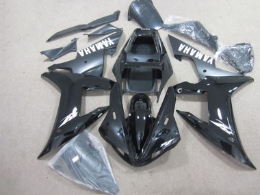 Yamaha YZF R1 Motorrad Verkleidung 2002-2003 - Glanzendes Schwarz Matt Schwarz Weiss