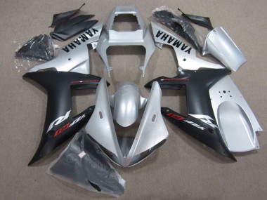Yamaha YZF R1 Motorrad Verkleidung Kit 2002-2003 - Silber Matt Schwarz