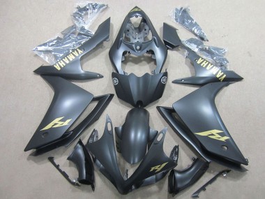Yamaha YZF R1 Motorrad Verkleidung 2007-2008 - Matt Schwarz Gold Aufkleber