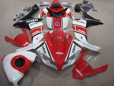 Yamaha YZF R1 Motorrad Verkleidung 2007-2008 - Weiss Rot Glanzendes Schwarz