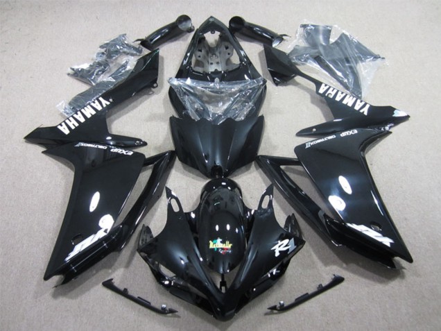 Yamaha YZF R1 Motorrad Verkleidung 2007-2008 - Glanzendes Schwarz Weiss Aufkleber