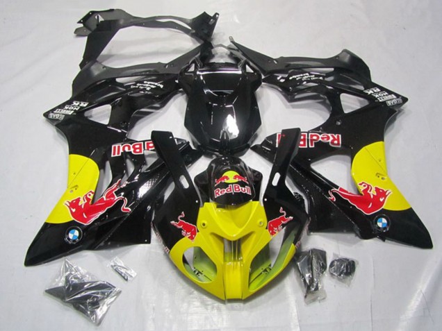 BMW S1000RR Motorrad Verkleidung 2009-2014 - Glanzendes Schwarz Gelb Red Bull