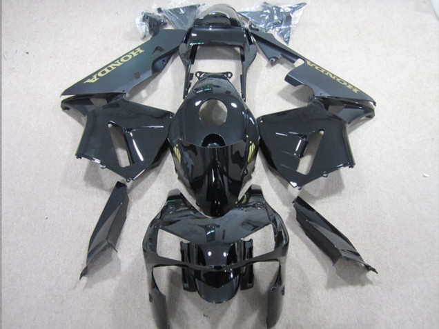 Honda CBR600RR Motorrad Verkleidung 2003-2004 - Glanzendes Schwarz Matt Schwarz Gold Aufkleber