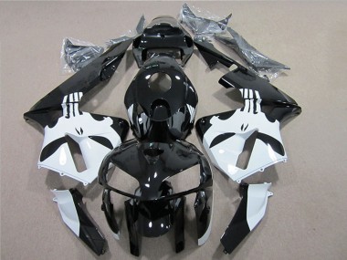 Honda CBR600RR Motorrad Verkleidung 2005-2006 - Glanzendes Schwarz Weiss