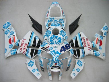 Honda CBR600RR Motorrad Verkleidung 2005-2006 - Weiss Blau Rot Nastro Azzurro 46