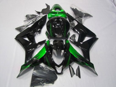 Honda CBR600RR Motorrad Verkleidungen Kit 2007-2008 - Grun Glanzendes Schwarz