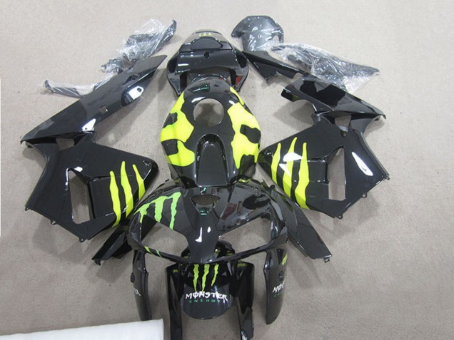 Honda CBR600RR Motorrad Verkleidung 2007-2008 - Glanzendes Schwarz Gelb Grun Monster