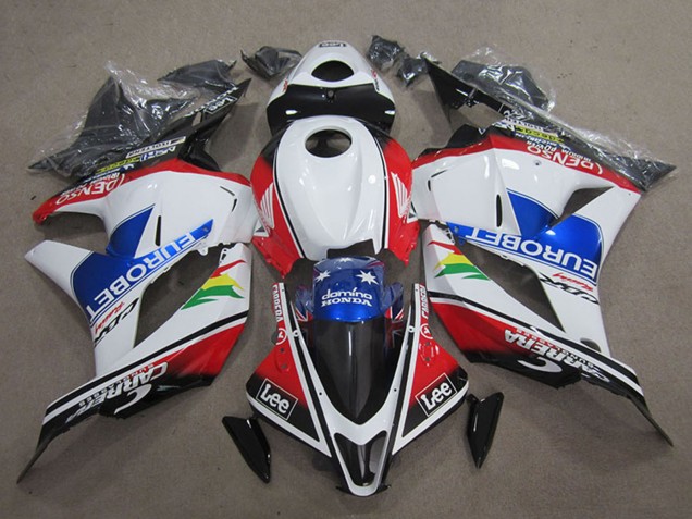 Honda CBR600RR Motorrad Verkleidung 2009-2012 - Weiss Rot Blau EuroBet Lee