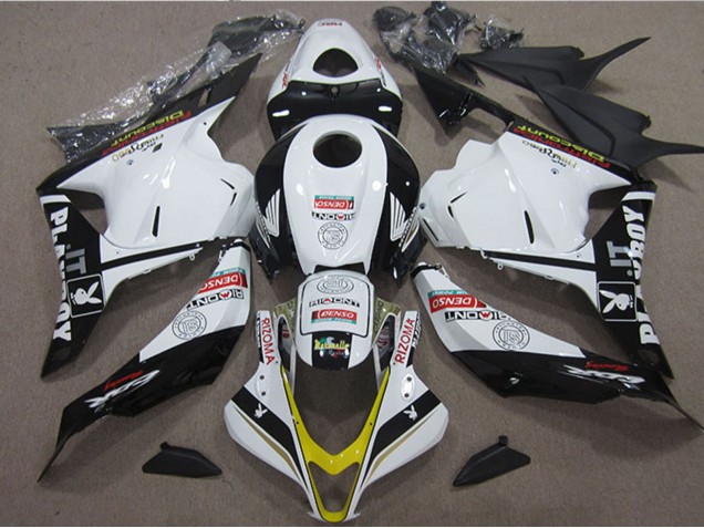 Honda CBR600RR Motorrad Verkleidung 2009-2012 - Weiss Gelb Glanzendes Schwarz Rizoma Playboy
