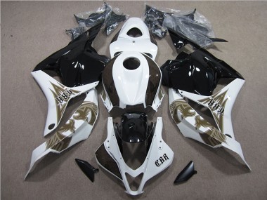 Honda CBR600RR Motorrad Verkleidungen Kit 2009-2012 - Weiss Glanzendes Schwarz