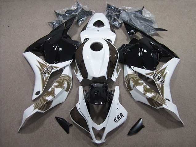Honda CBR600RR Motorrad Verkleidungen Kit 2009-2012 - Weiss Glanzendes Schwarz