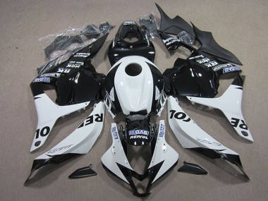 Honda CBR600RR Motorrad Verkleidung Kit 2009-2012 - Weiss Glanzendes Schwarz Repsol