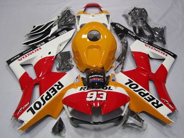 Honda CBR600RR Motorrad Verkleidung 2013-2023 - Orange Weiss Rot Glanzendes Schwarz Repsol 93