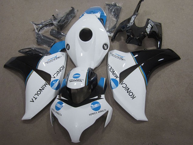 Honda CBR1000RR Motorrad Verkleidung 2008-2011 - Weiss Blau Glanzendes Schwarz Konica Minolta