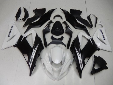 Kawasaki ZX6R Motorrad Verkleidungen Kit 2013-2018 - Weiss Matt Schwarz