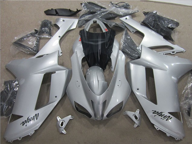 Kawasaki ZX6R Motorrad Verkleidung 2007-2008 - Silber