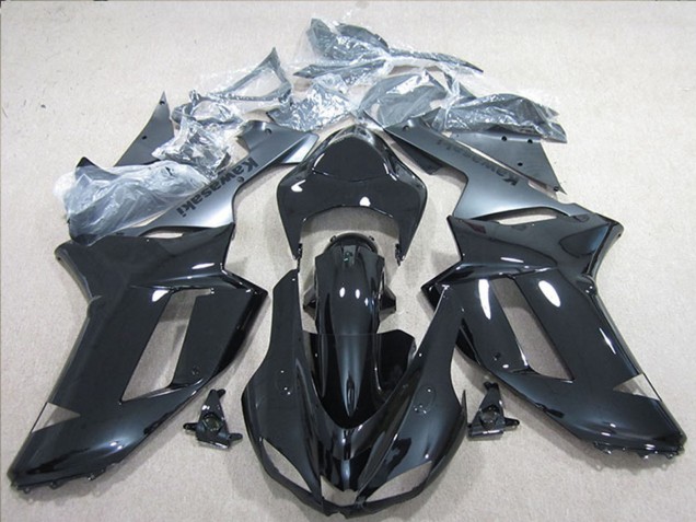 Kawasaki ZX6R Motorrad Verkleidung 2007-2008 - Schwarz Silber