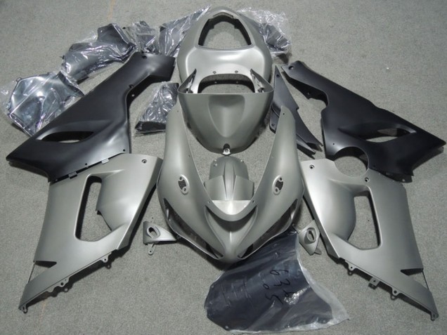 Kawasaki ZX6R Motorrad Verkleidung 2005-2006 - Grau Matt Schwarz