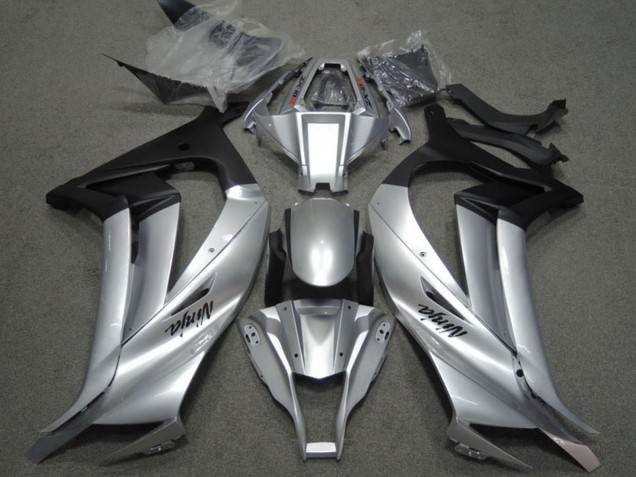 Kawasaki ZX10R Motorrad Verkleidung 2011-2015 - Silber Matt Schwarz