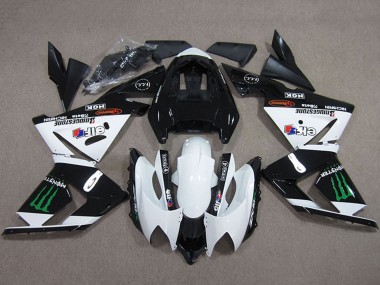 Kawasaki ZX10R Motorrad Verkleidung 2004-2005 - Schwarz Weiss Monster
