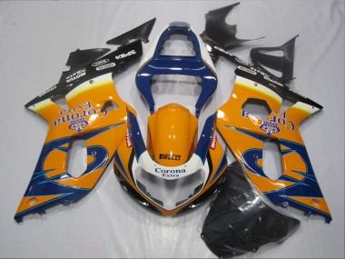 Suzuki GSXR 600 Motorrad Verkleidung 2001-2003 - Orange Blau Schwarz Corona Extra