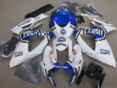 Suzuki GSXR 600 Motorrad Verkleidung 2006-2007 - Weiss Blau Lucky Strike Motul