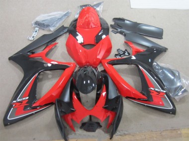 Suzuki GSXR 600 Motorrad Verkleidung 2006-2007 - Rot Schwarz