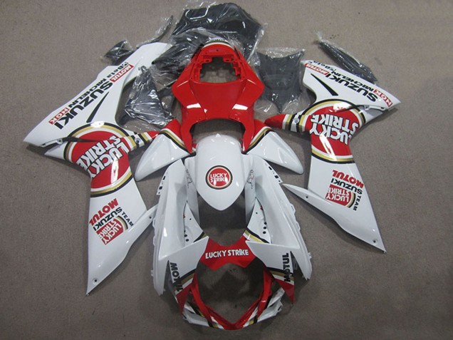 Suzuki GSXR 600 Motorrad Verkleidung 2011-2024 - Weiss Rot Motul Lucky Strike