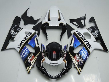 Suzuki GSXR 750 Motorrad Verkleidung 2001-2003 - Weiss Blau Glanzendes Schwarz Viru