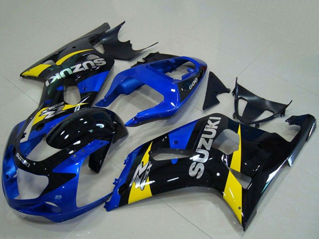 Suzuki GSXR 750 Motorrad Verkleidung 2001-2003 - Blau Gelb Glanzendes Schwarz