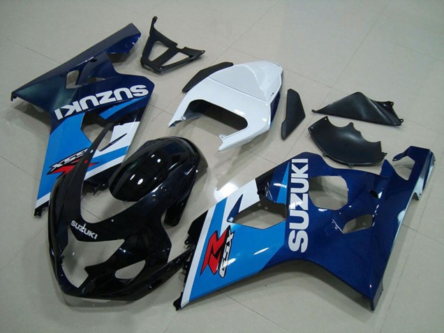 Suzuki GSXR 750 Motorrad Verkleidung 2004-2005 - Weiss Blau Glanzendes Schwarz