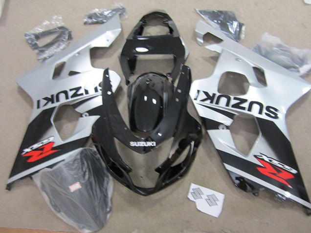 Suzuki GSXR 750 Motorrad Verkleidung 2004-2005 - Silber Glanzendes Schwarz Rot