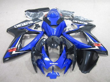 Suzuki GSXR 750 Motorrad Verkleidung 2006-2007 - Blau Glanzendes Schwarz