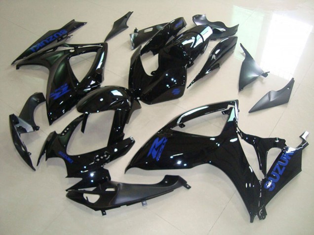 Suzuki GSXR 750 Motorrad Verkleidung 2006-2007 - Glanzendes Schwarz Blau Aufkleber