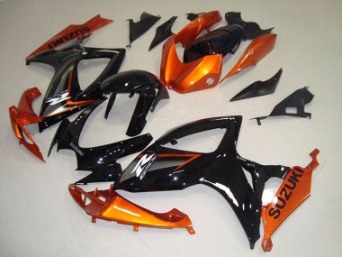Suzuki GSXR 750 Motorrad Verkleidung 2006-2007 - Orange Glanzendes Schwarz
