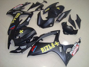 Suzuki GSXR 750 Motorrad Verkleidung 2006-2007 - Matt Schwarz Gelb Rizla Motul
