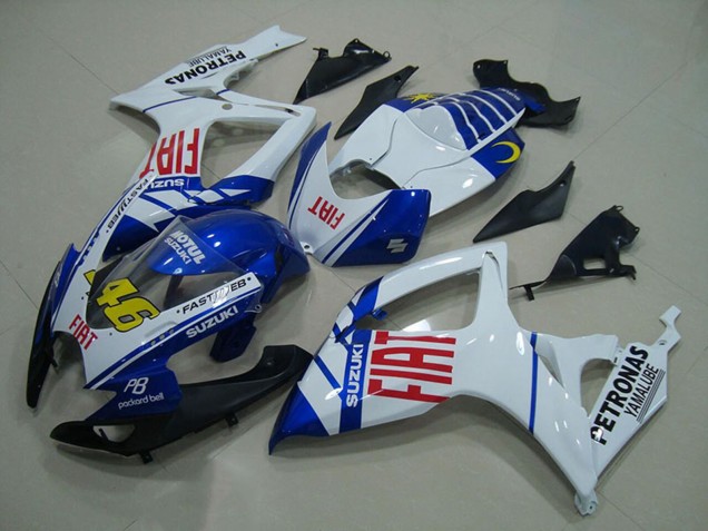 Suzuki GSXR 750 Motorrad Verkleidung 2006-2007 - Weiss Blau Rot Fiat 46