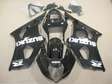 Suzuki GSXR 1000 Motorrad Verkleidung 2003-2004 - Glanzendes Schwarz Weiss Aufkleber